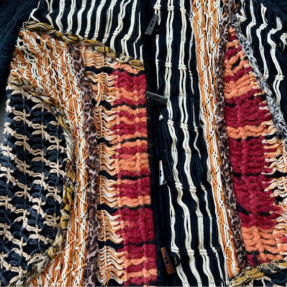 Vintage Y2K Sandy Starkman Mixed Media Multi Fabric Longline Cardigan Sweater - Picture 6 of 16